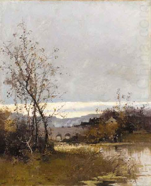 On the riverbank, Eugene Galien-Laloue